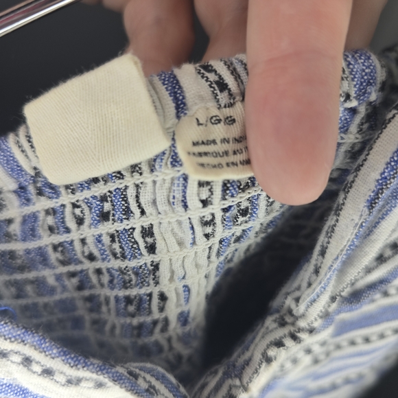 Roxy Blue and White Textured Striped Strapless Dress, Size Large, Y2K - Picture 6 of 7